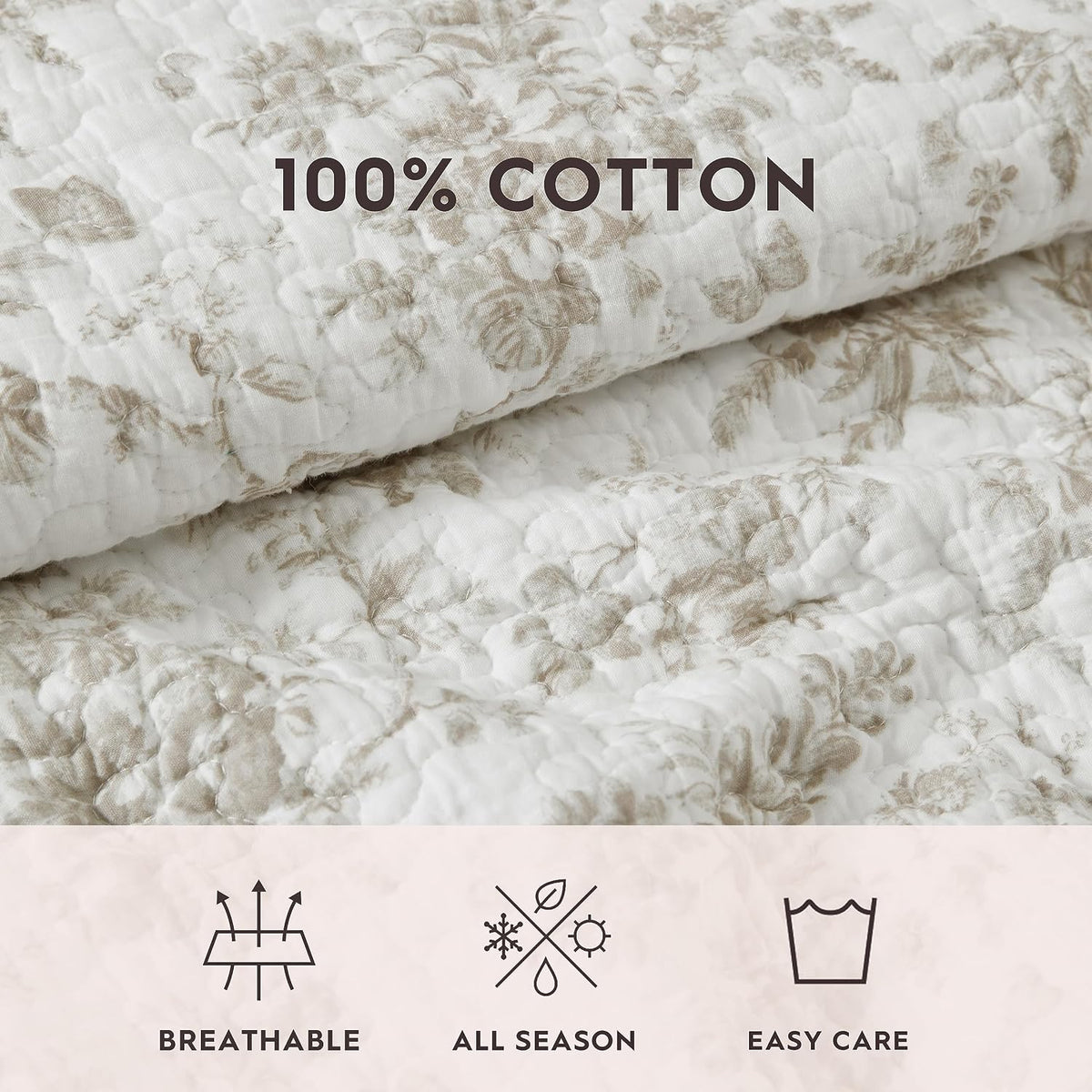 Laura Ashley - King Quilt Set with Shams, Cotton, Reversible