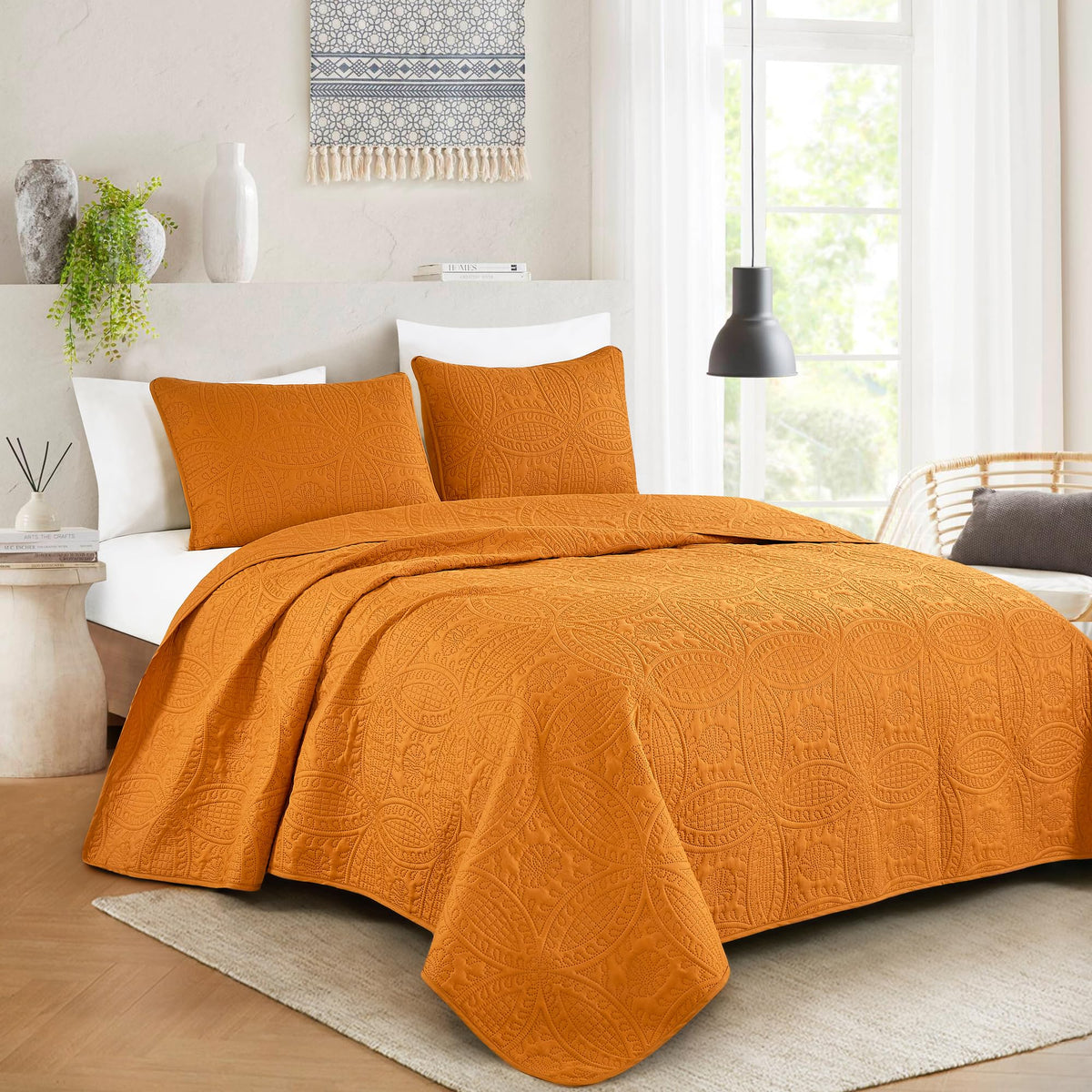 Chezmoi Collection Austin 3-piece Oversized Bedspread Coverlet Set (Queen, Teal)