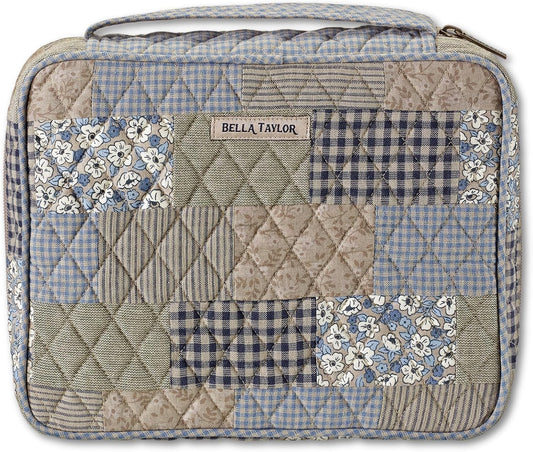 Bella Taylor Bible Cover, Quilted Bible Case, Khaki Patchwork
