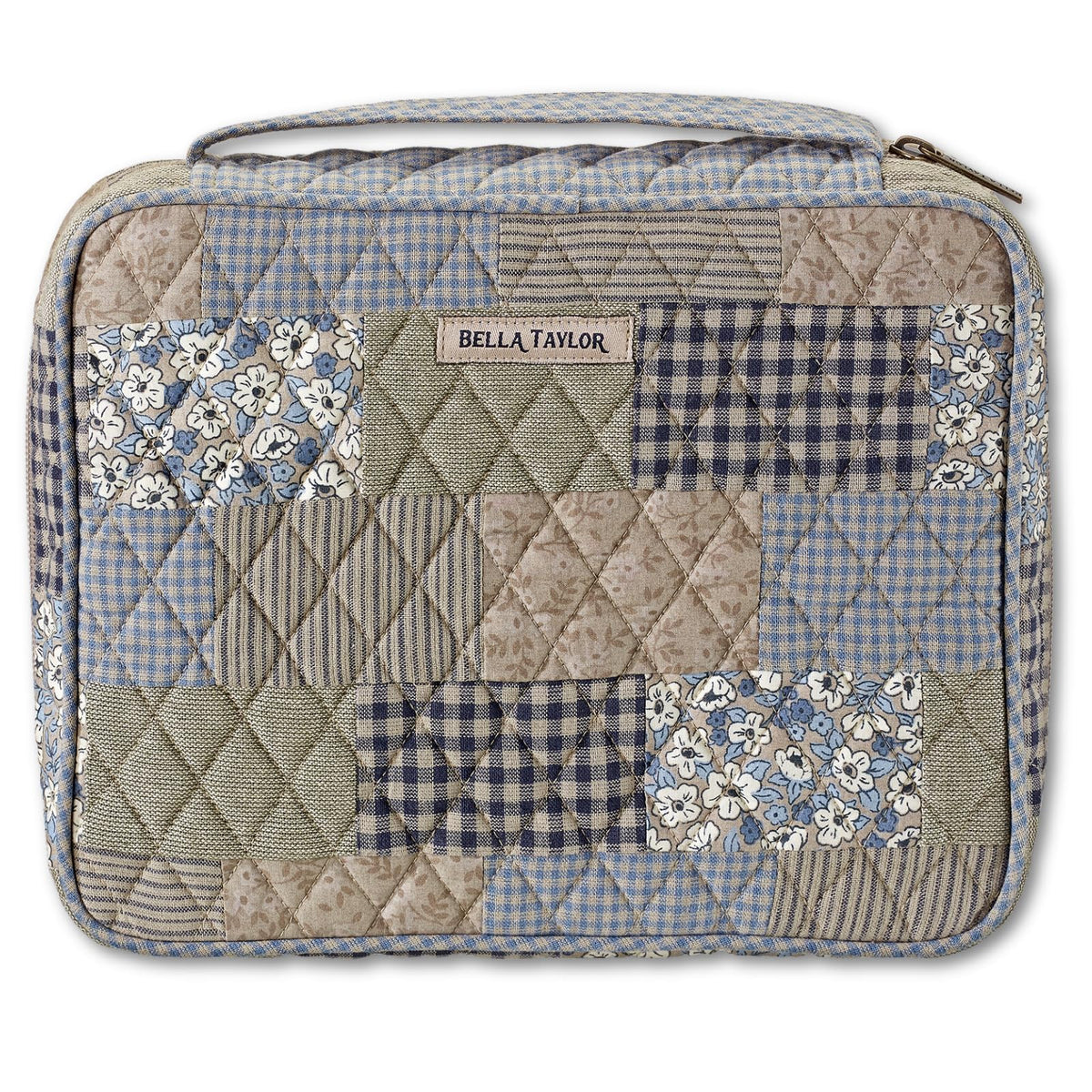 Bella Taylor Bible Cover, Quilted Bible Case, Khaki Patchwork