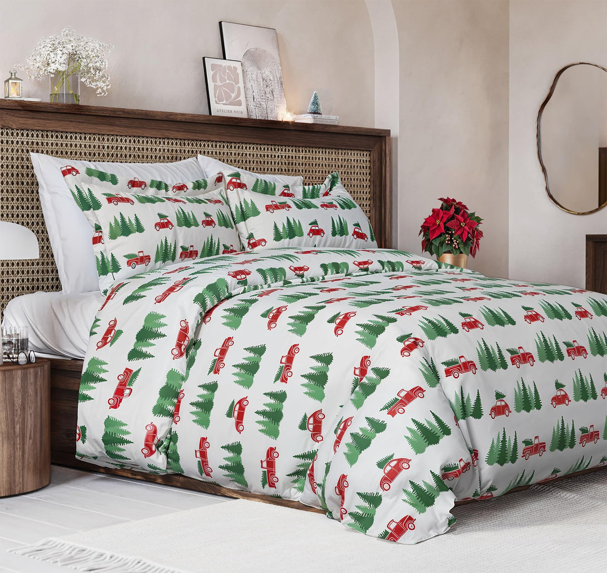 Duvet Cover Queen Size - Extra Soft 3 Piece with Zipper Closure - White