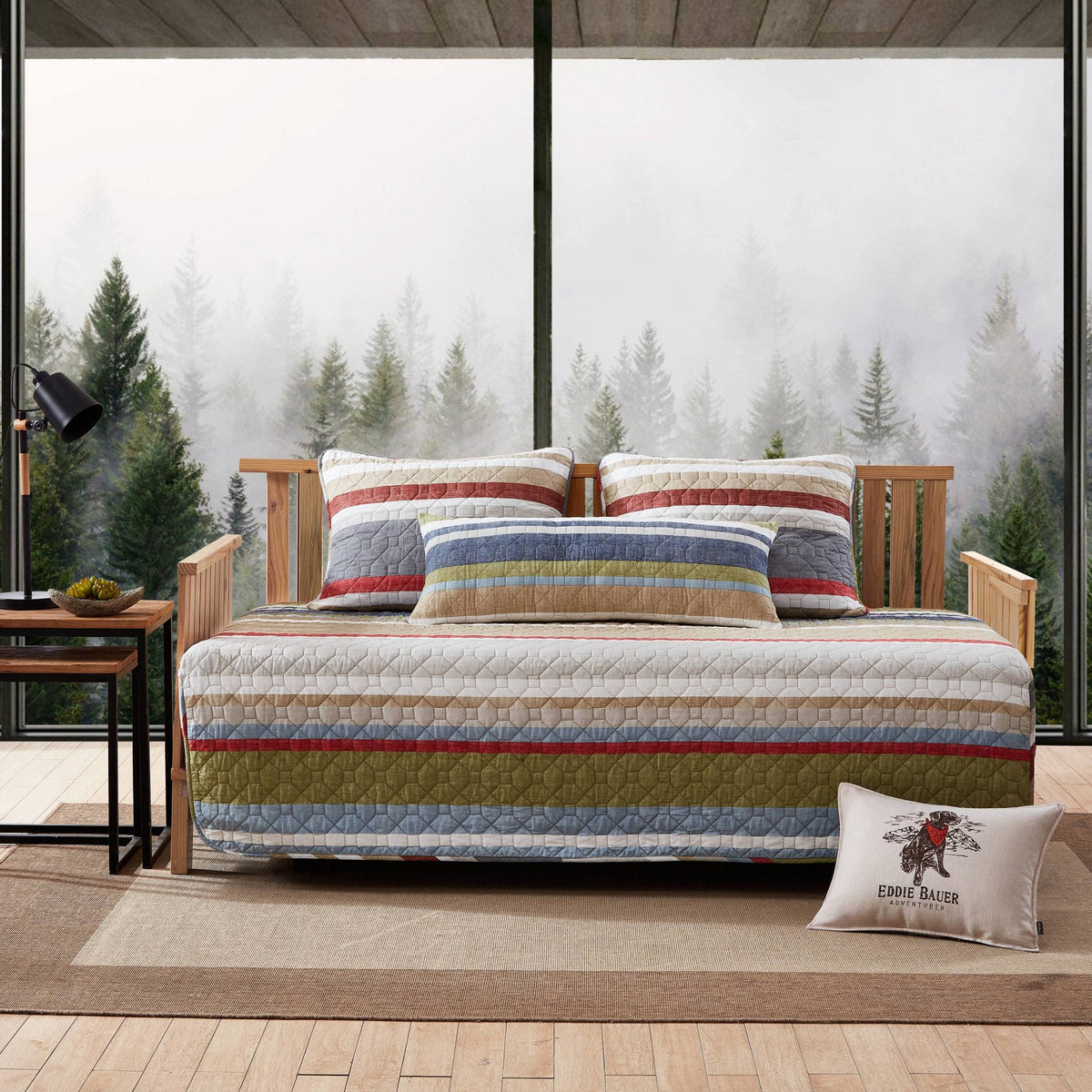 Eddie Bauer - Twin Reversible 100% Cotton Quilt Set with Coordinating Sham