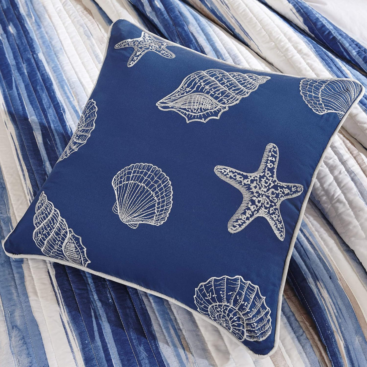 Madison Park Cottage Coastal Quilt Set, 6PC King/Cal King Coverlet