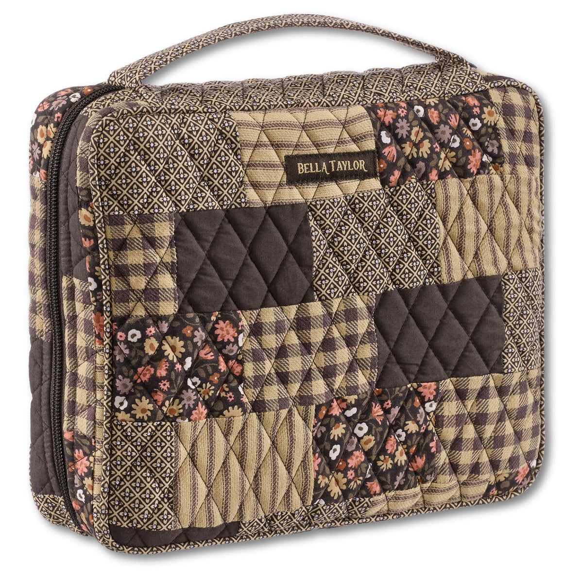 Bella Taylor Bible Cover, Quilted Bible Case, Khaki Patchwork