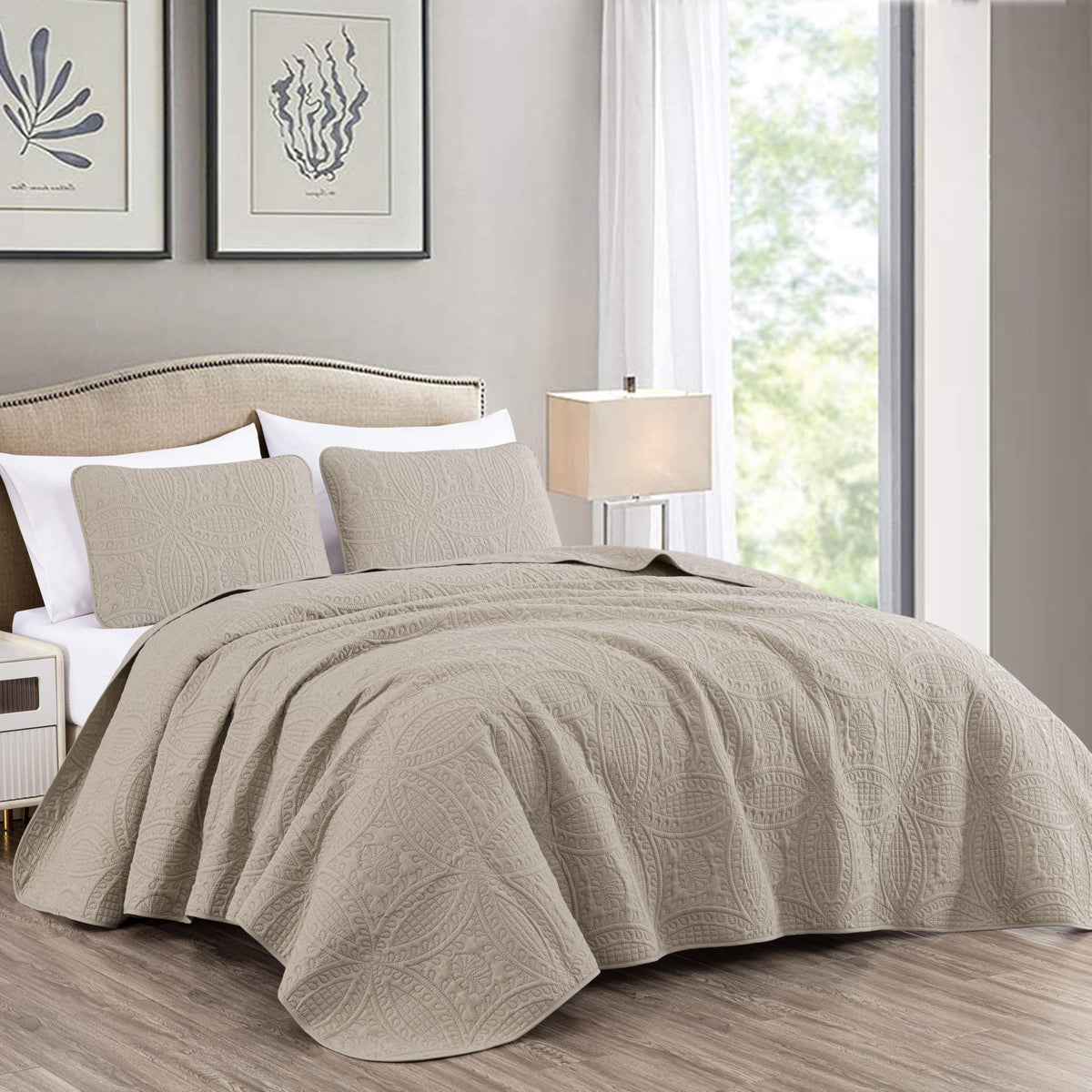 Chezmoi Collection Austin 3-piece Oversized Bedspread Coverlet Set (Queen, Teal)