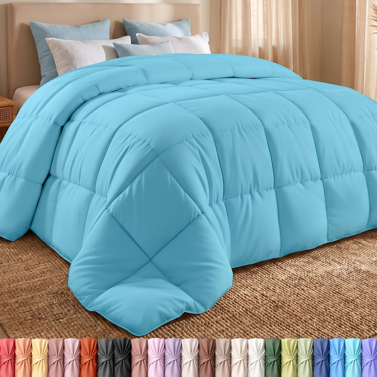 Utopia Bedding Queen Comforter, Duvet Insert, Black, 88 x 88 Inches