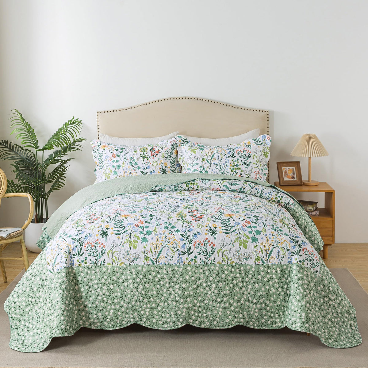 HoneiLife Oversized King Bedspreads 120x120 - Beach Quilt 3 Pieces, Coastal Quilt Sets, California King Quilt, Nautical Bedspreads Ocean Coverlets, Lightweight Bed Cover, Summer Quilts