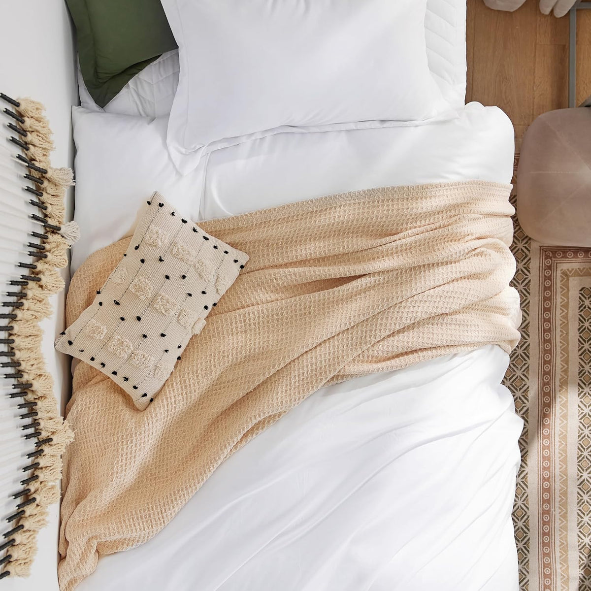 Bedsure Prewashed Twin/Twin XL Duvet Cover, Cotton-Like Bedding Set, White