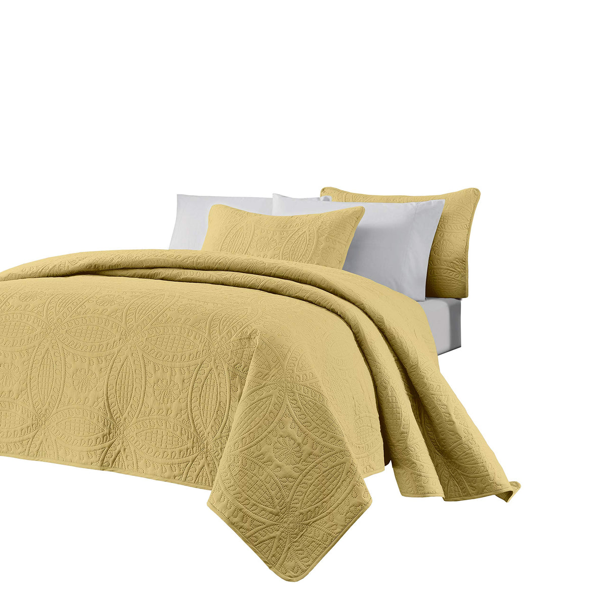 Chezmoi Collection Austin 3-piece Oversized Bedspread Coverlet Set (Queen, Teal)