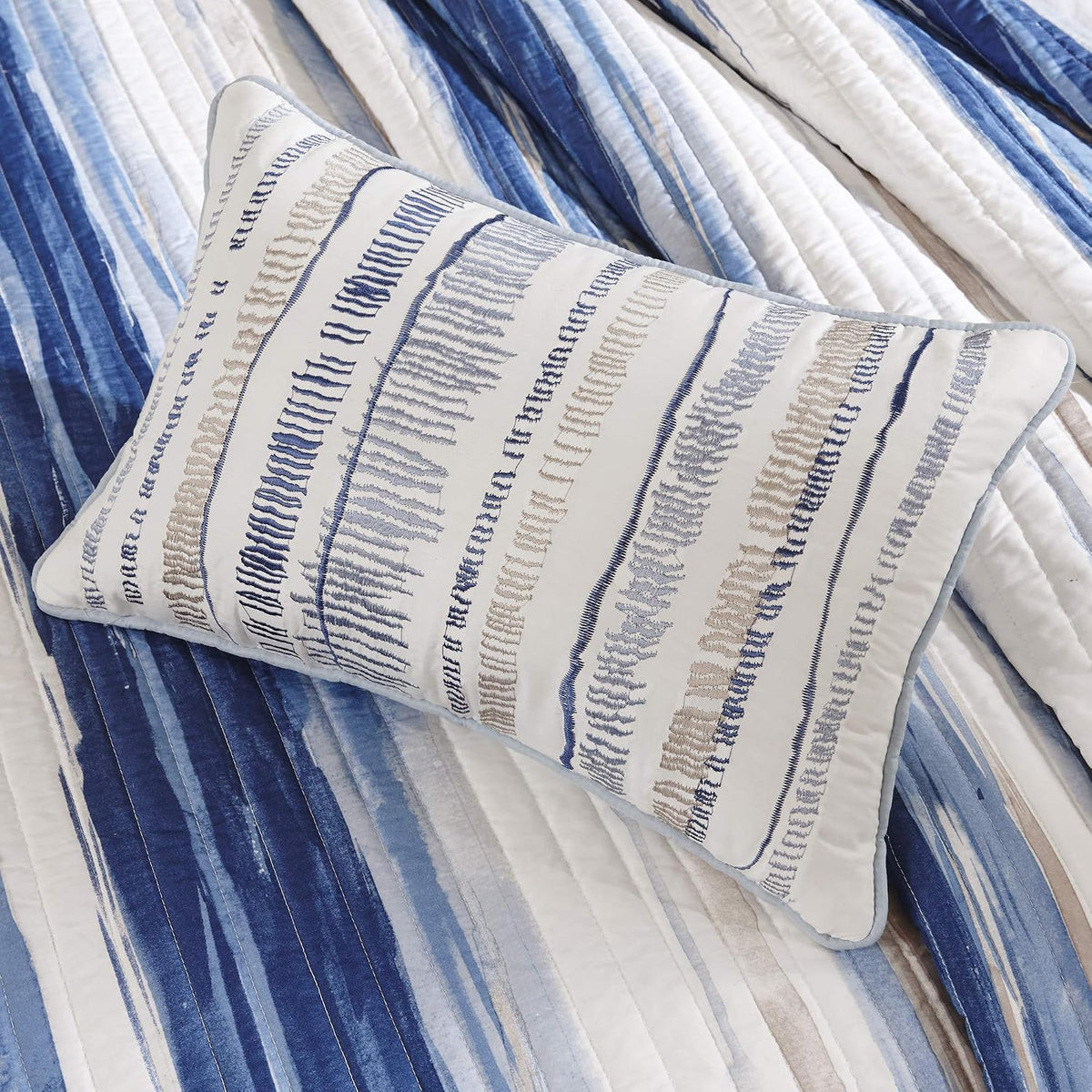 Madison Park Cottage Coastal Quilt Set, 6PC King/Cal King Coverlet