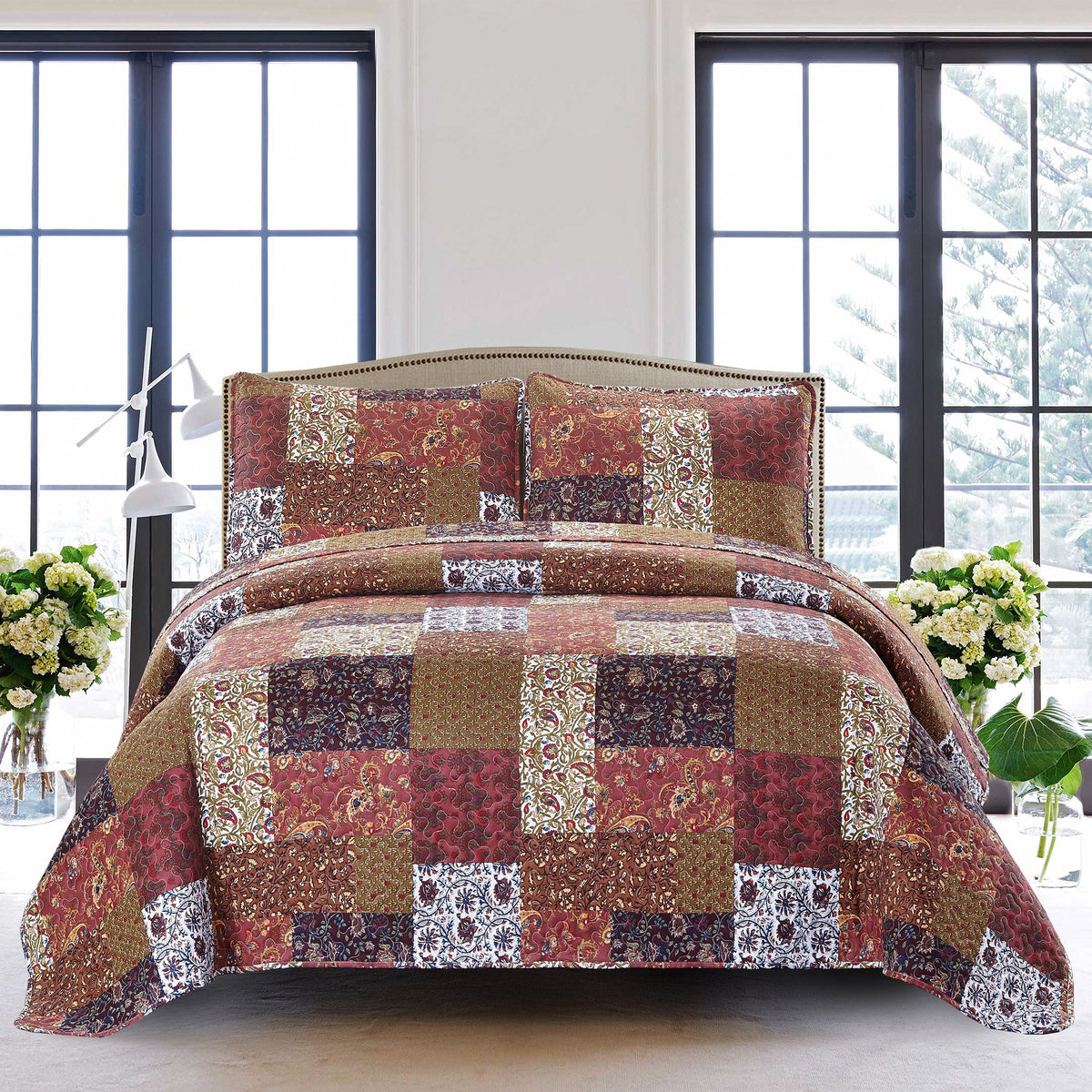 SLPR - Coastal Nautical Fish Quilt Set, Queen with 2 Shams, Lake Bedding