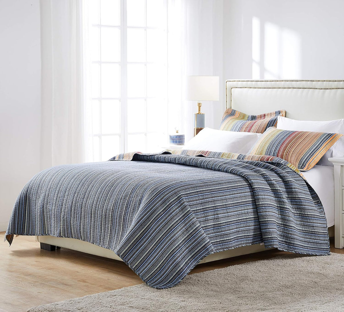 Greenland Home 100% Cotton Fashion Quilt Collection, Prewashed, Reversible Quilt Set, 2-Piece Twin/XL, Katy