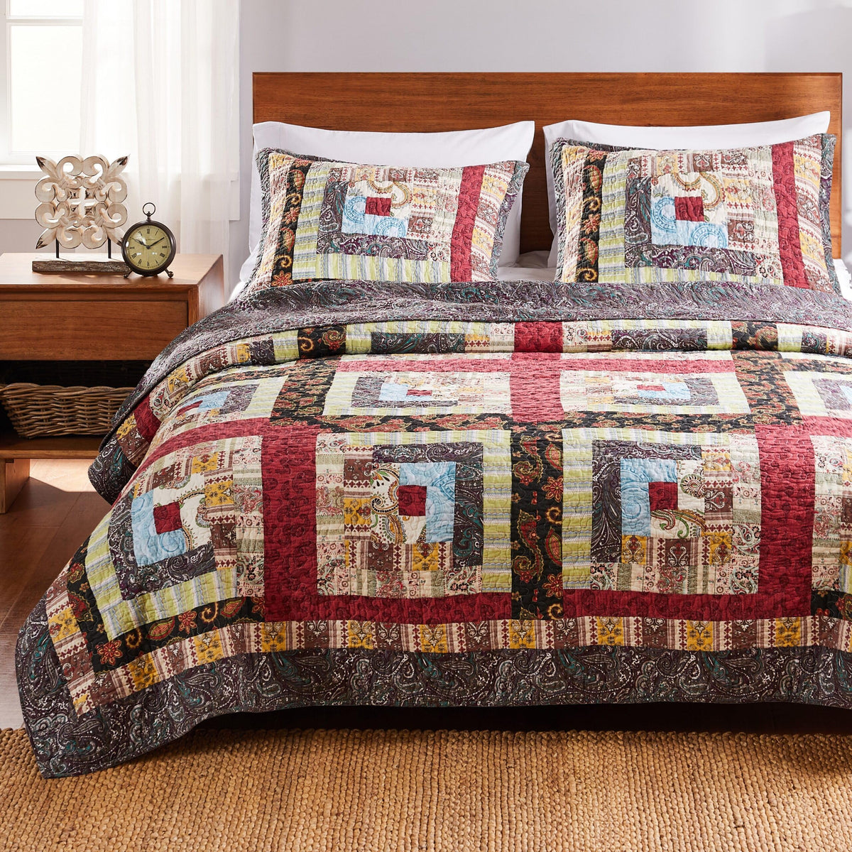 Greenland Home 100% Cotton Fashion Quilt Collection, Prewashed, Reversible Quilt Set, 2-Piece Twin/XL, Katy
