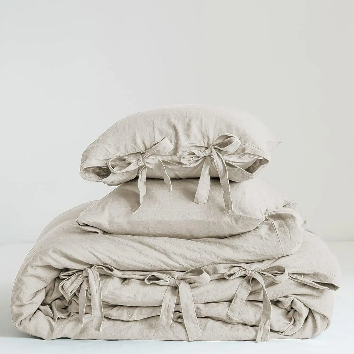Simple&Opulence 100% Linen Duvet Cover Set, Belgian Flax Cooling Durable Stone Washed Breathable Bedding with Tie Closure, Memorial Day Gift Option