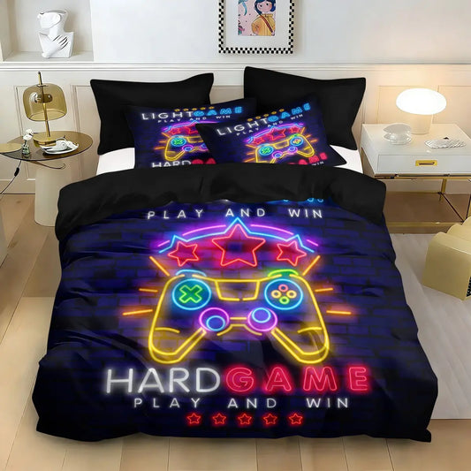3-Piece Duvet Cover Set, 1 Duvet + 2 Pillowcases, Colorful Theme, Thanksgiving Bedding Series, Bright Patterns, Decorative for Bedroom, Living Room, Dorm