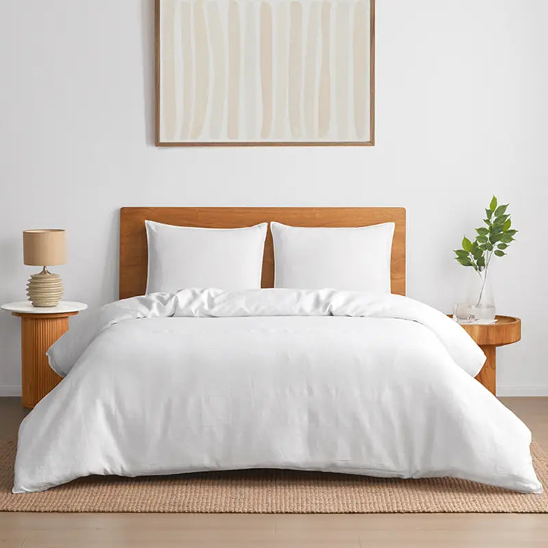 DAPU 100% Linen Duvet Cover Set, Pure Natural French Flax Linen Duvet Cover With 8 Corner Ties and Zipper Closure, Soft Breathable Durable for Hot Sleepers, Cool in the Summer