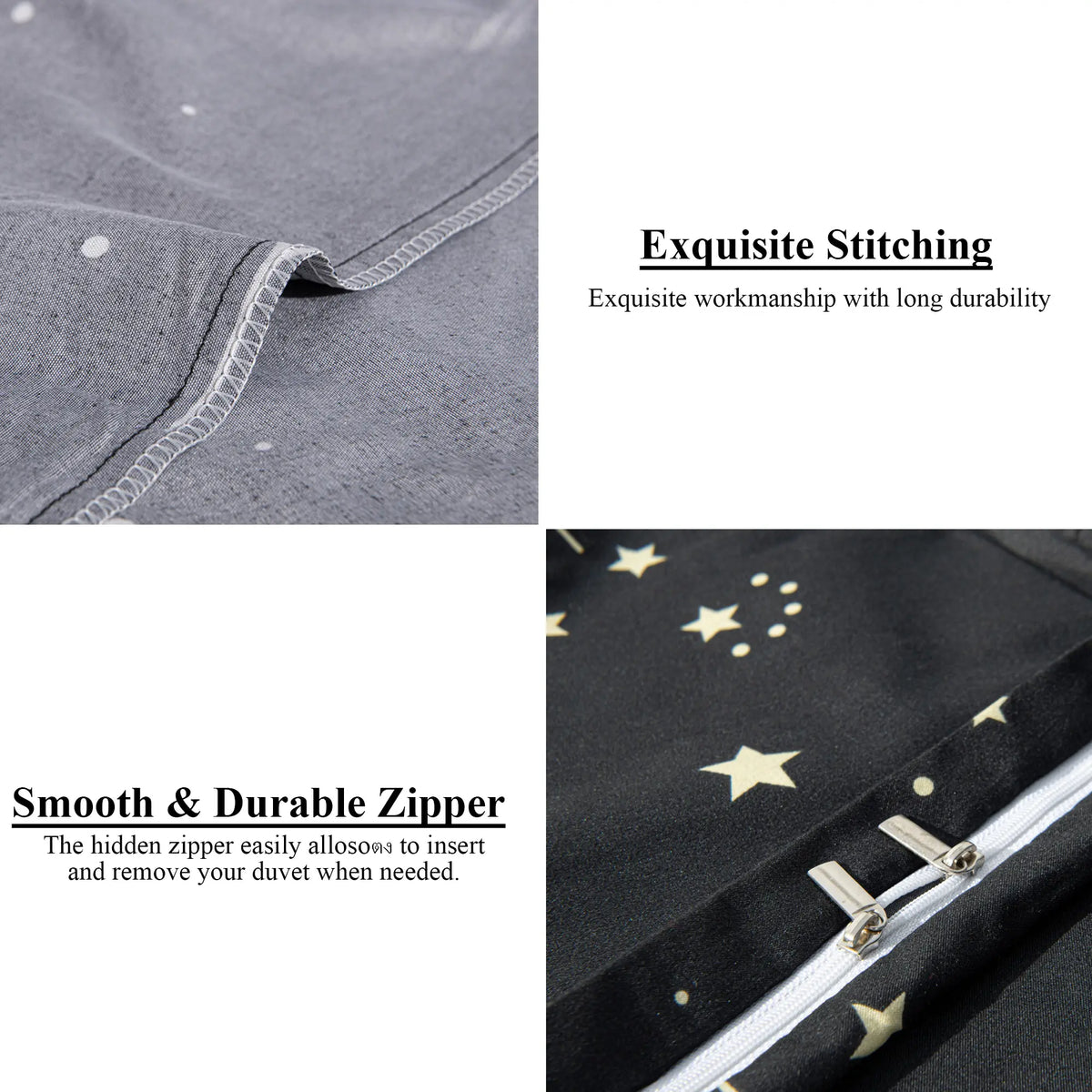 Breathable Constellation Microfiber Bedding Set – Ultra Soft, Smooth & Durable Duvet Cover Set with Zipper Closure and Corner Ties, Wrinkle-Free, Fade-Resistant, Stain-Resistant ,Easy-Care Comforter Cover for Bedroom, Guest Room & Kids Room