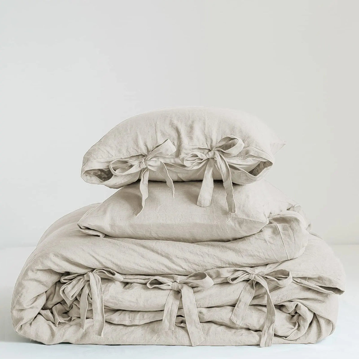 Simple&Opulence 100% Linen Duvet Cover Set, Belgian Flax Cooling Durable Stone Washed Breathable Bedding with Tie Closure, Memorial Day Gift Option