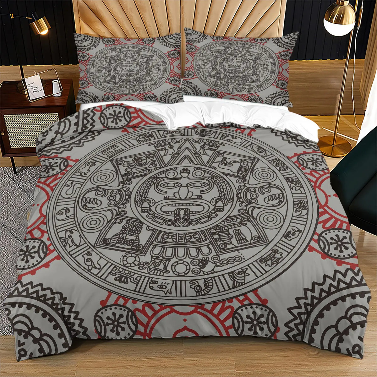 Aztel Sunstone Pattern Duvet Cover Set, Soft And Comfortable Bedding Set, Including 1 Duvet Cover And 1 Or 2 Pillowcases (Not Including Fillers), Suitable For Teenagers And Adults, Bedroom, Apartment, Guest Room, Dormitory Scene