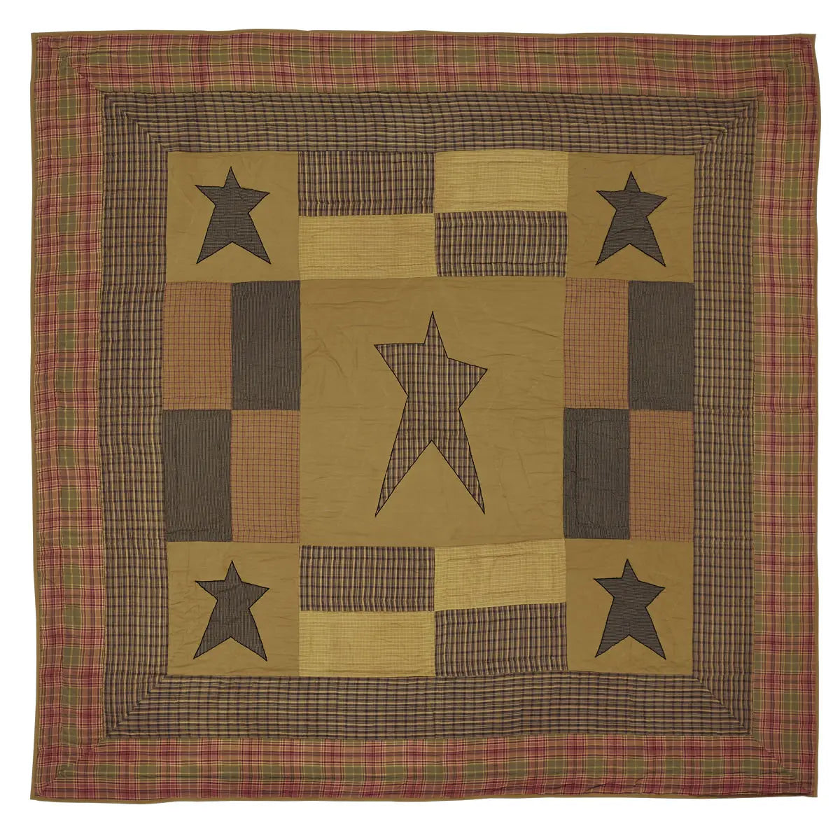 Stratford King Size Quilt - Decorative Country, Earth Tone, Farmhouse Shabby Chic, Khaki Bedding Quilt, Decorative Country Quilts, Earth Tone Quilts