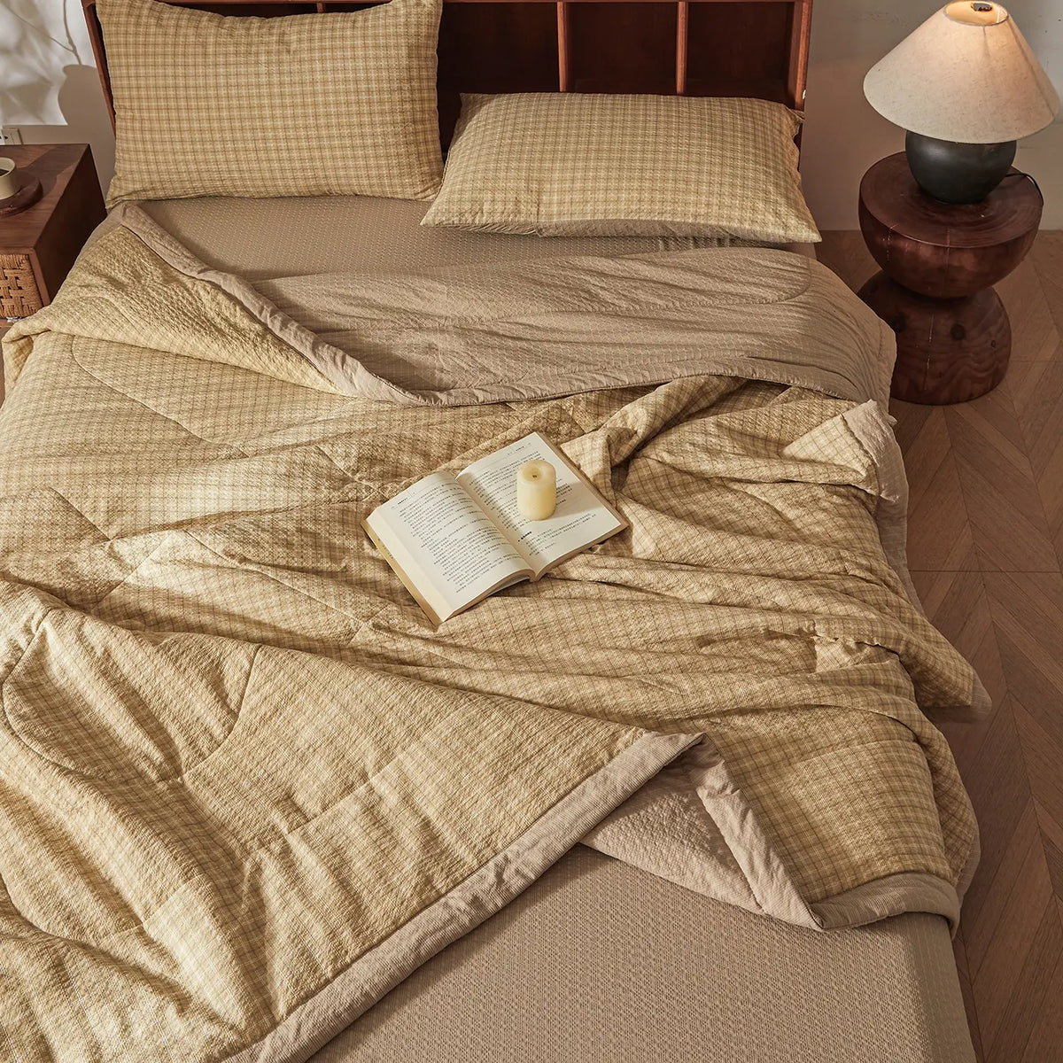 Cloudy Soft Puff Quilt, Breathable and Skin-Friendly, Air Conditioning Blanket, Lightweight Summer Bedding, Anti-Wrinkle Apartment Use, Soft Lightweight Quilts